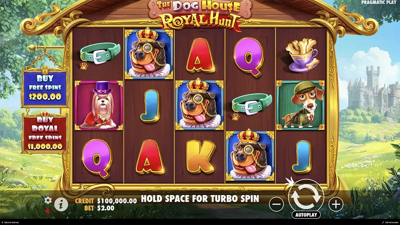 Демо The Dog House – Royal Hunt - волатильность слота